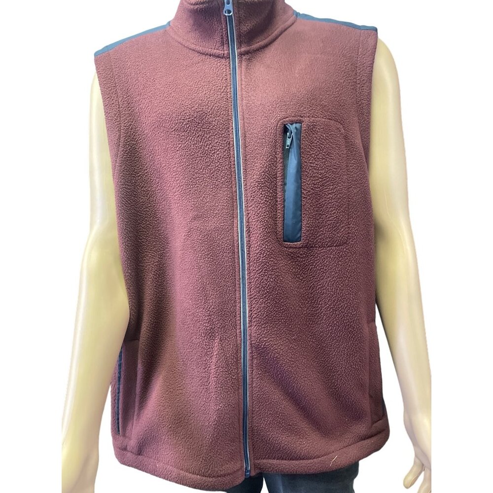 Brook Brothers Men's Vest Wine/Gray Zipper Up/Sleeveless Size XXL SKU 2651